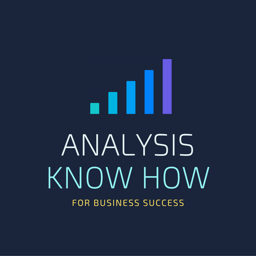 Analysis KnowHow Logo. Blue with Bar chart image followd by brandmane. Tagline 'for business' success'